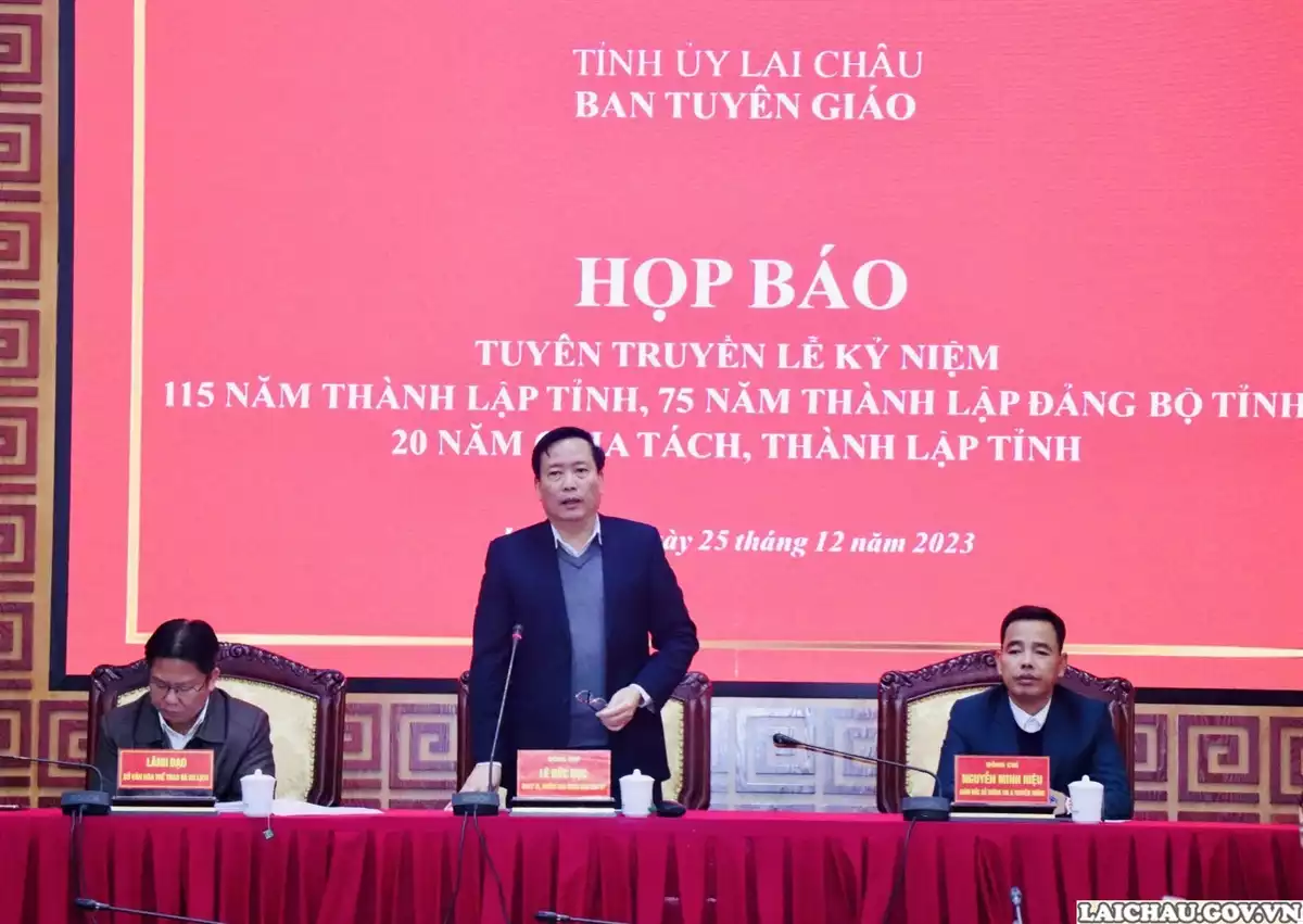 Lễ kỷ niệm 20 năm chia tách, thành lập tỉnh Lai Châu sẽ được chính thức tổ chức từ 19h30’ ngày 06/01/2024