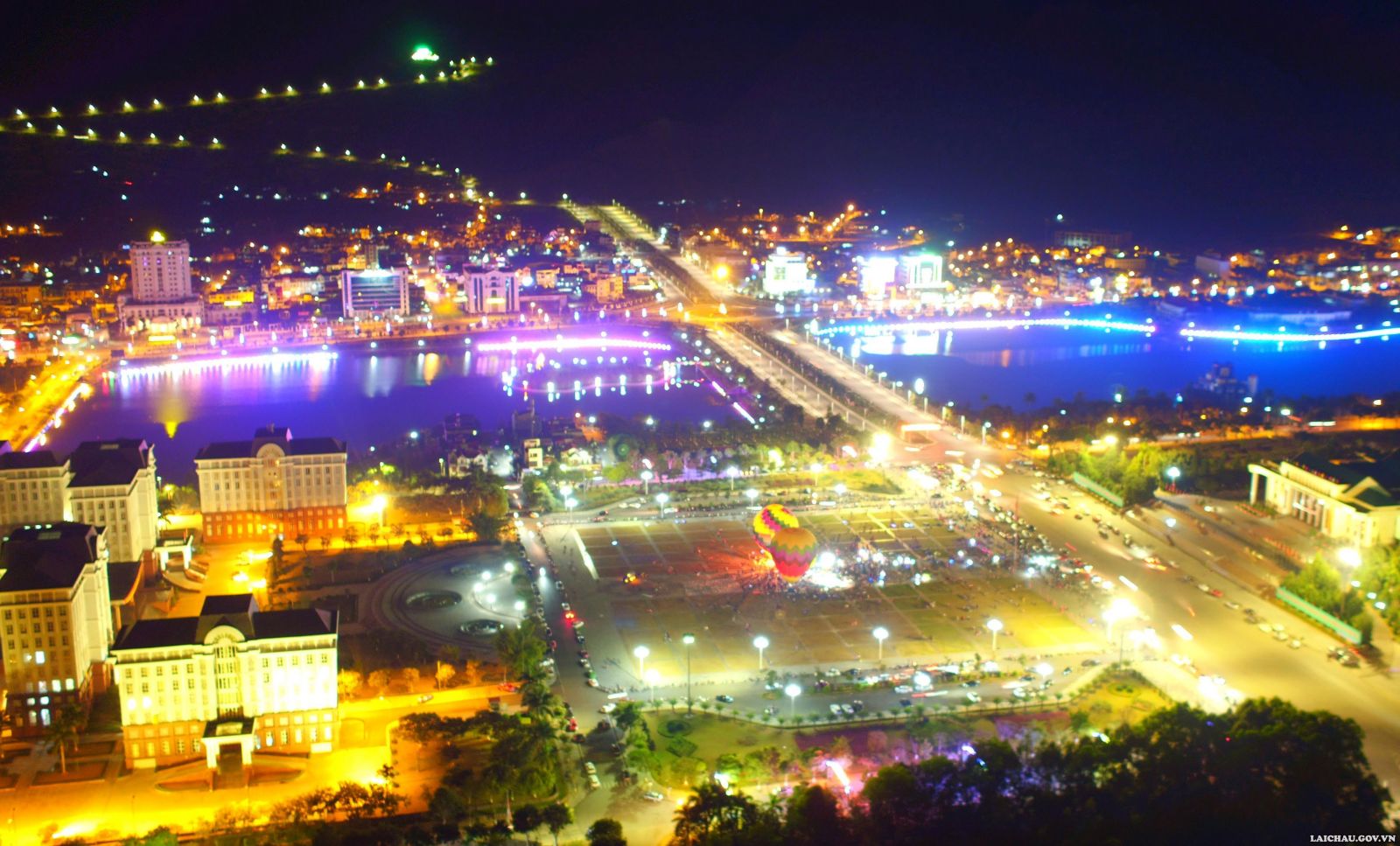 Vẻ đẹp của thành phố Lai Châu từ trên cao